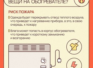 ОСТОРОЖНО: ОБОГРЕВАТЕЛЬ — НЕ СУШИЛКА!