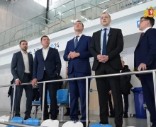 Губернатор Евгений Куйвашев презентовал министру спорта, президенту Олимпийского Комитета России Михаилу Дегтярёву Дворец водных видов спорта, а также кампус Уральского федерального университета