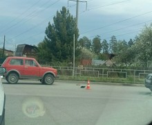 На въезде в Заречный большая пробка