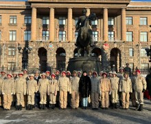 Участие юнармейцев Белоярского городского округа в церемонии возложения цветов к памятнику Г. К. Жукову