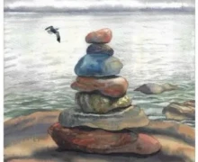 Вот что зареченские художники нарисовали на пленэре Байкальская волна