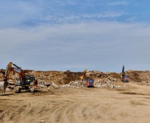 На строительной площадке энергоблока №5 Белоярской АЭС продолжают вывозить отвал грунта и скальных пород