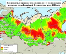 Авиалесоохрана разработала прогноз пожарной опасности в лесах России на март-сентябрь 2024 года