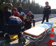 На трассе М-12 под Белоярским прошли масштабные учения МЧС