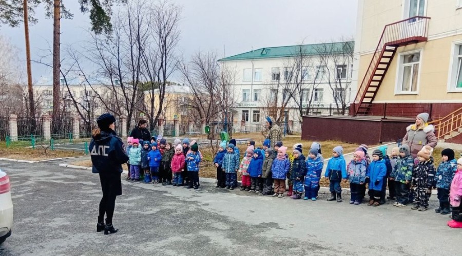 Интересную экскурсию для воспитанников детского сада «Светлячок» провели сотрудники Госавтоинспекции