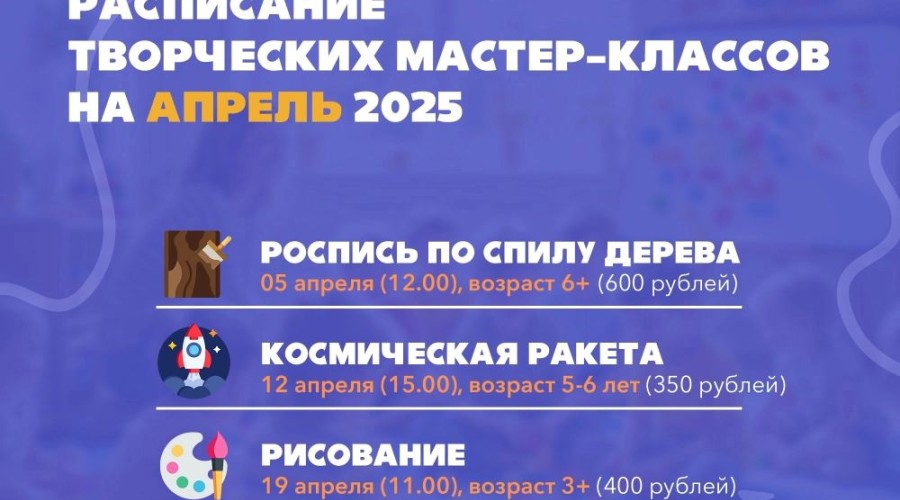 Весенние мастер-классы для юных талантов!