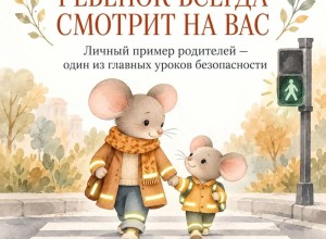 Пример взрослых помогает детям освоить правила дорожной безопасности