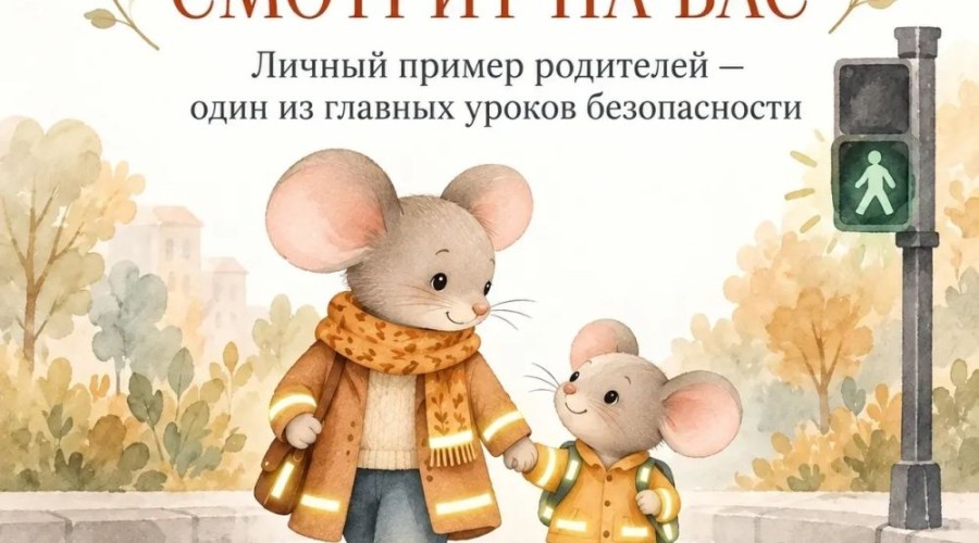 Пример взрослых помогает детям освоить правила дорожной безопасности