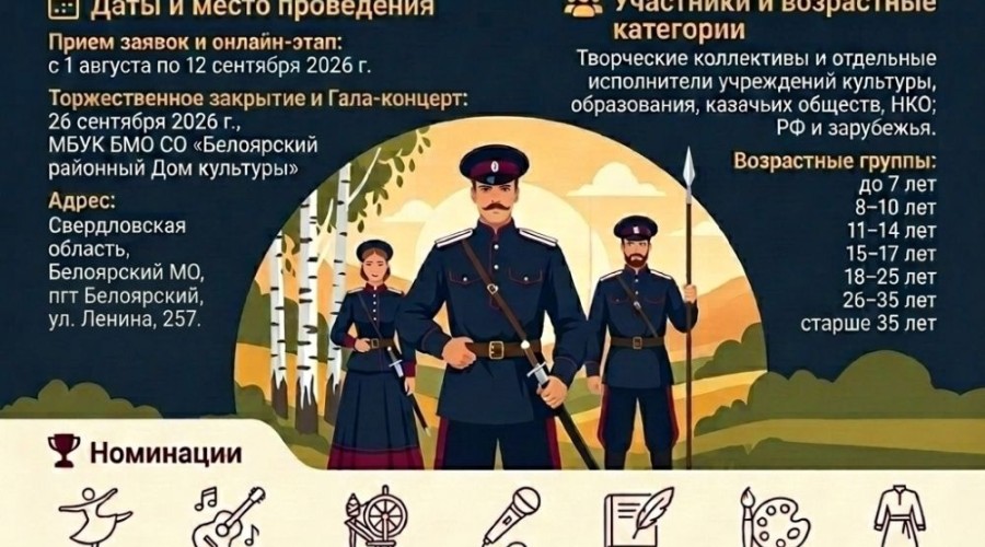 Заявки на фестиваль-конкурс «Казачья слава» принимаются до 12 сентября