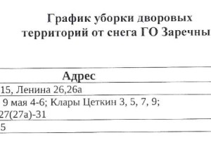 ‼ГРАФИК УБОРКИ СНЕГА С ДВОРОВЫХ ТЕРРИТОРИЙ - С 20 по 25 марта