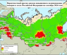 Авиалесоохрана разработала прогноз пожарной опасности в лесах России на март-сентябрь 2024 года