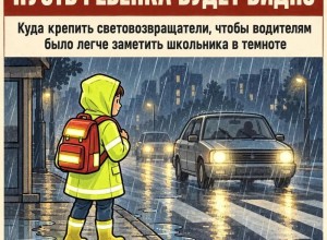 ГИБДД напоминает зареченским школьникам о световозвращателях